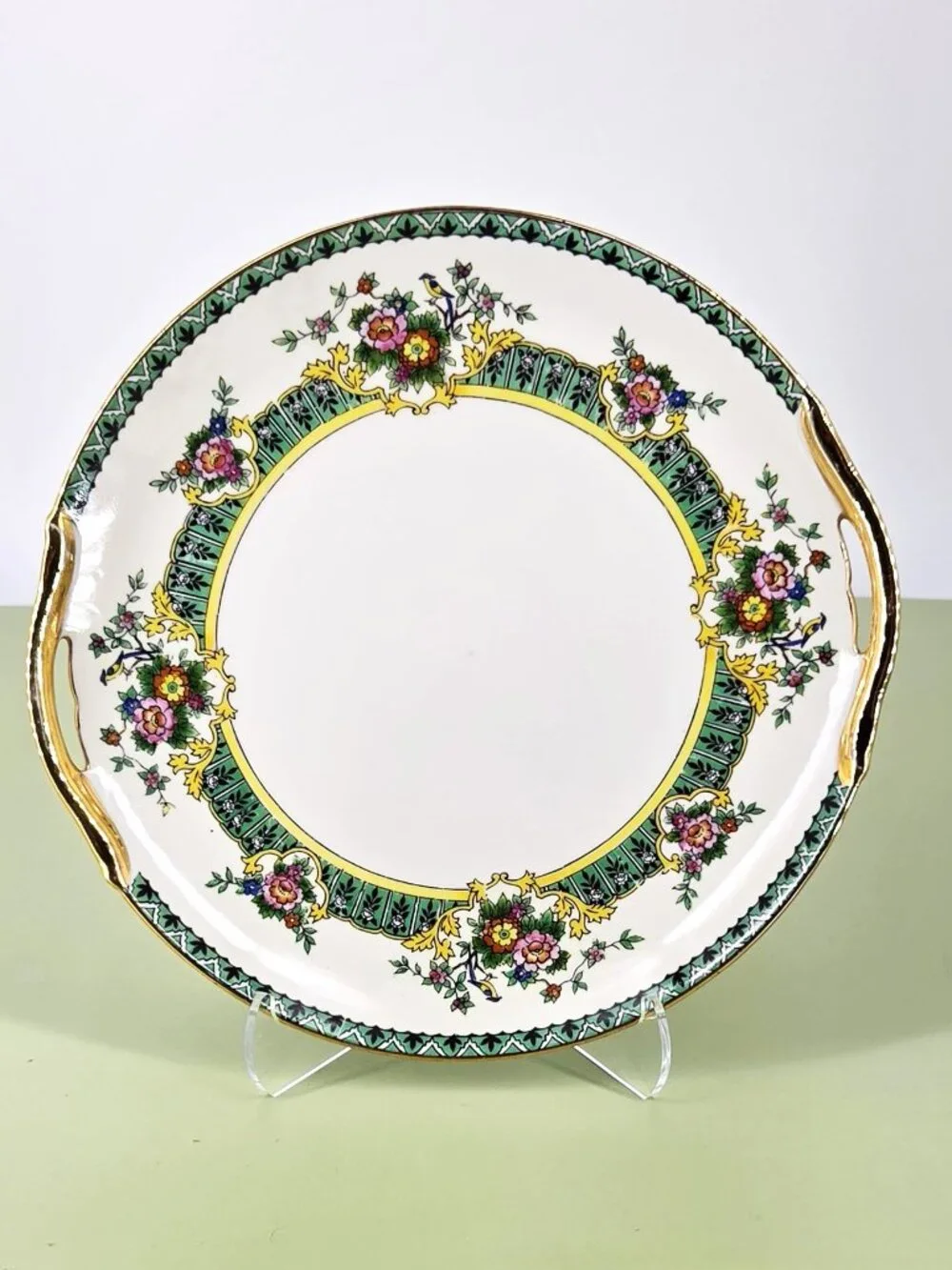 Share Art Deco VTG Nouveau Noritake M Nippon Fine China Cake Plate Gold Rim HP